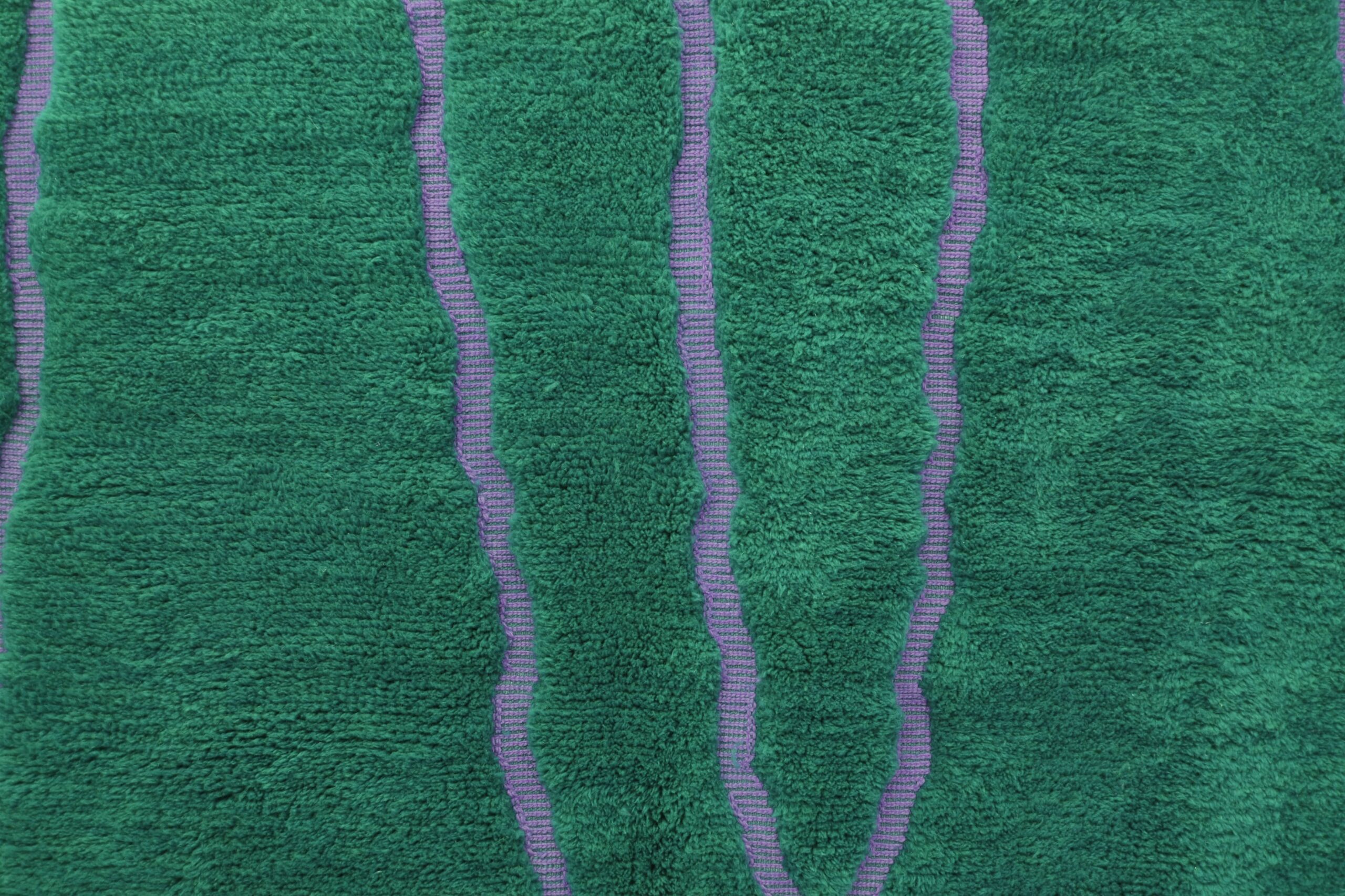 Elegant Dark Blue Green Mrirt Wool Moroccan Rug 200x300cm - Handmade Luxury - Image 2