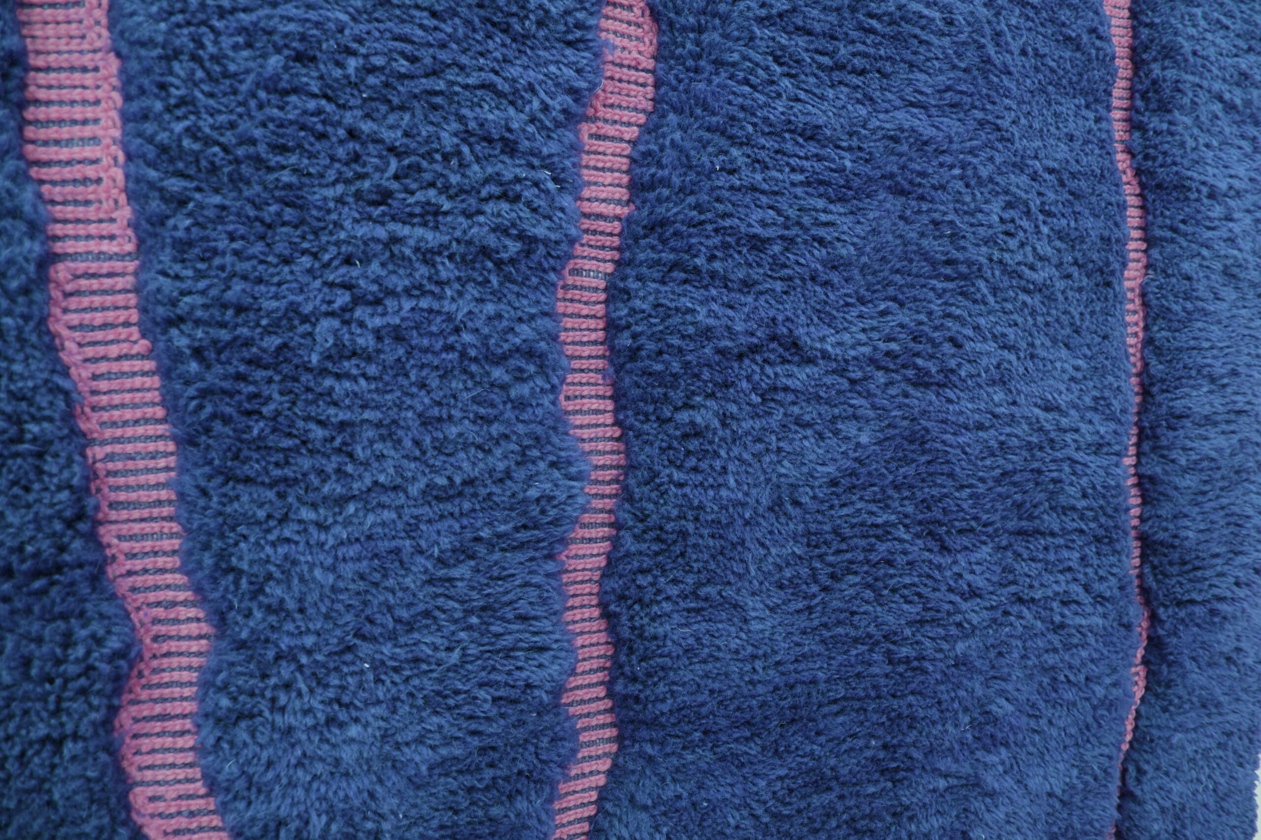 Handmade Mrirt Moroccan Wool Rug - Dark Blue, 200x300 cm, Unique Design - Image 3