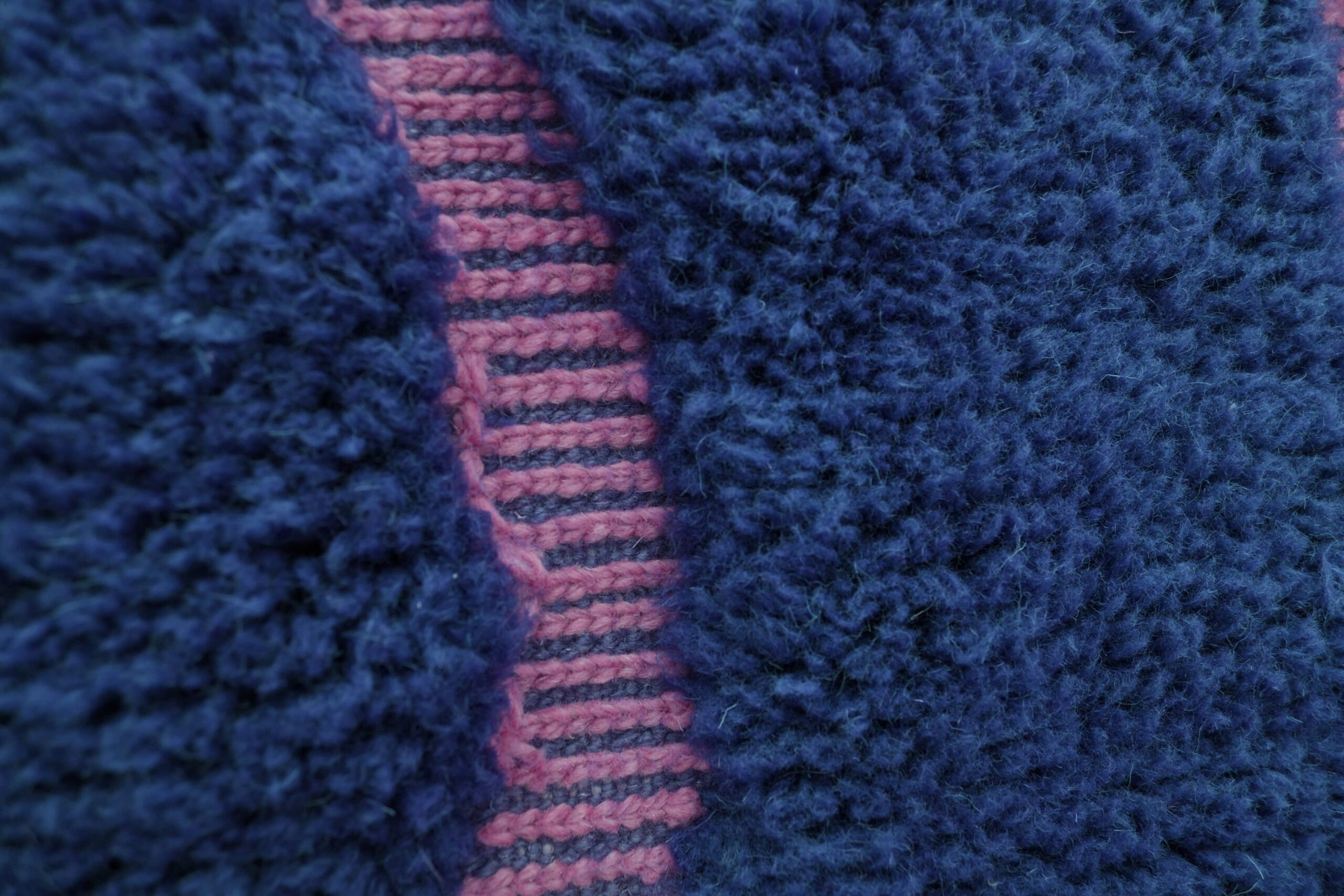 Handmade Mrirt Moroccan Wool Rug - Dark Blue, 200x300 cm, Unique Design - Image 8