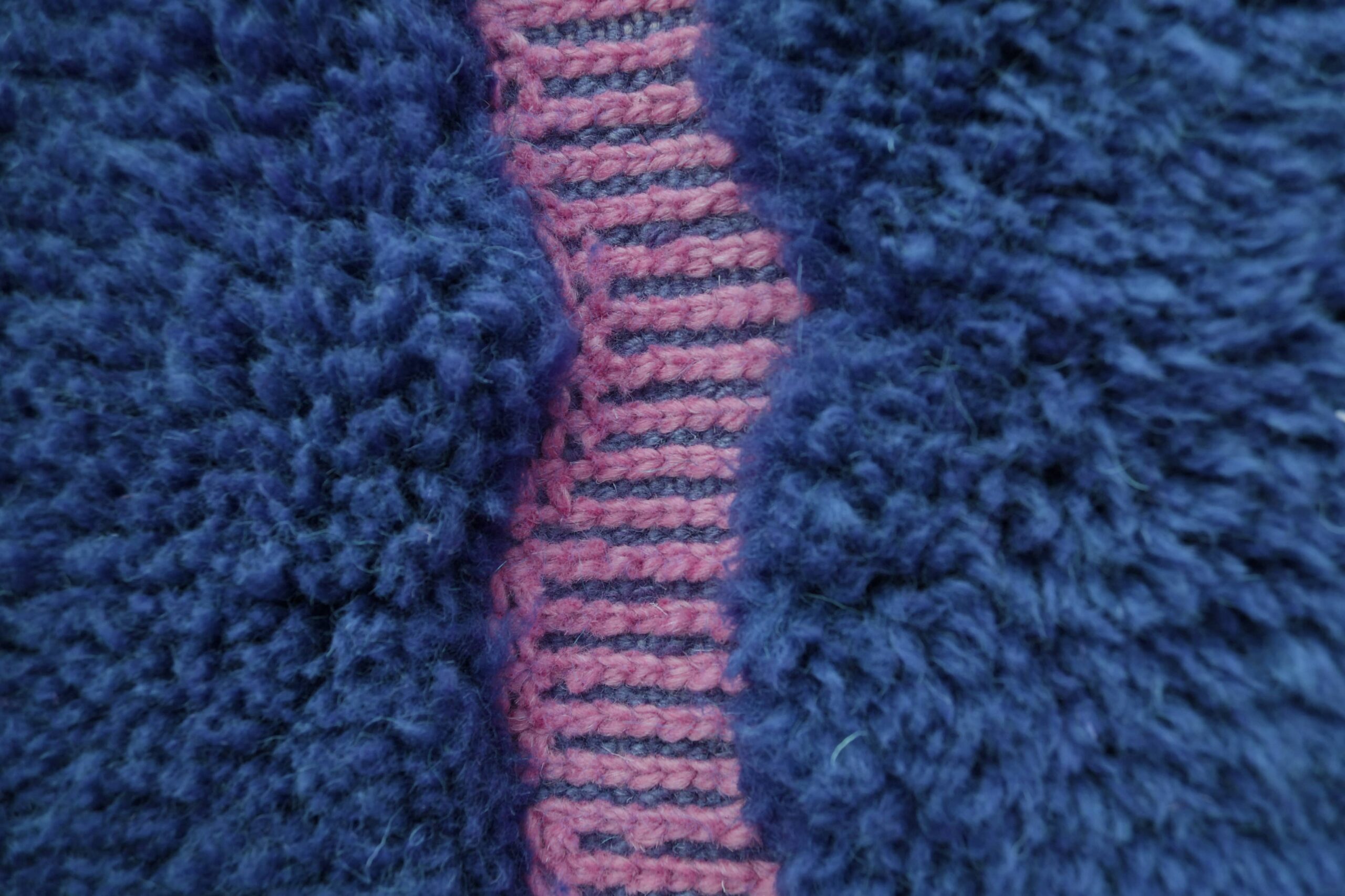 Handmade Mrirt Moroccan Wool Rug - Dark Blue, 200x300 cm, Unique Design - Image 9