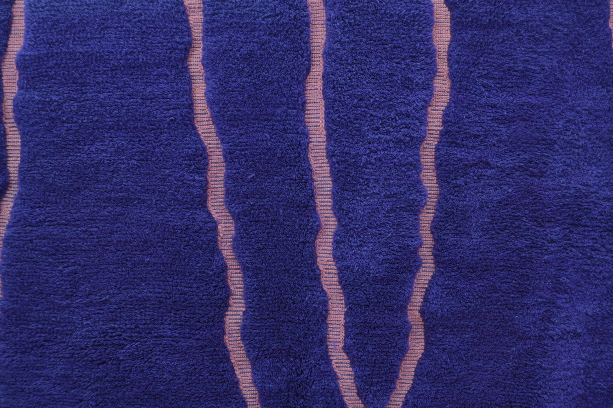 Elegant Dark Purple Mrirt Moroccan Wool Rug 200x300cm - Handmade Artistry - Image 2