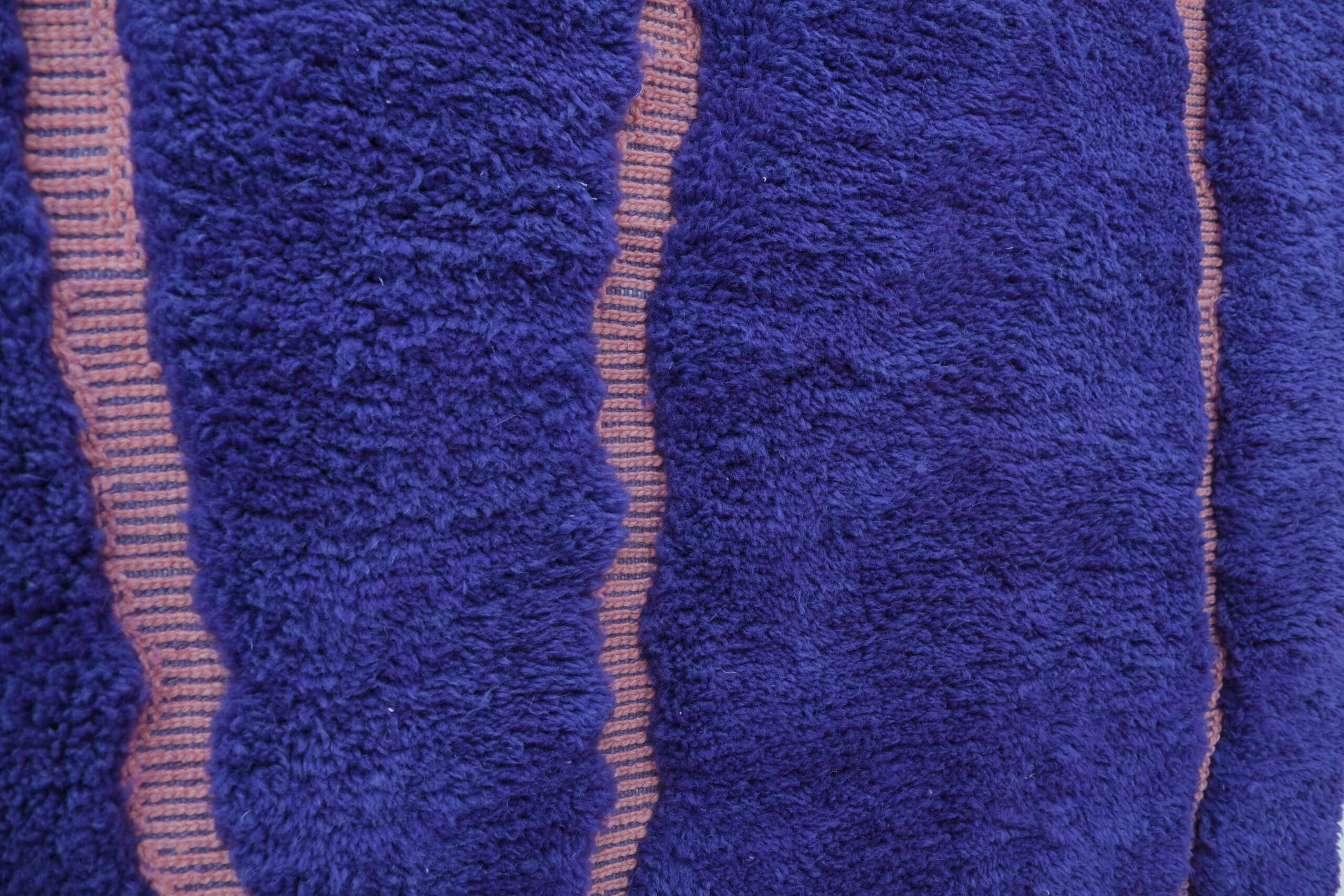 Elegant Dark Purple Mrirt Moroccan Wool Rug 200x300cm - Handmade Artistry - Image 3