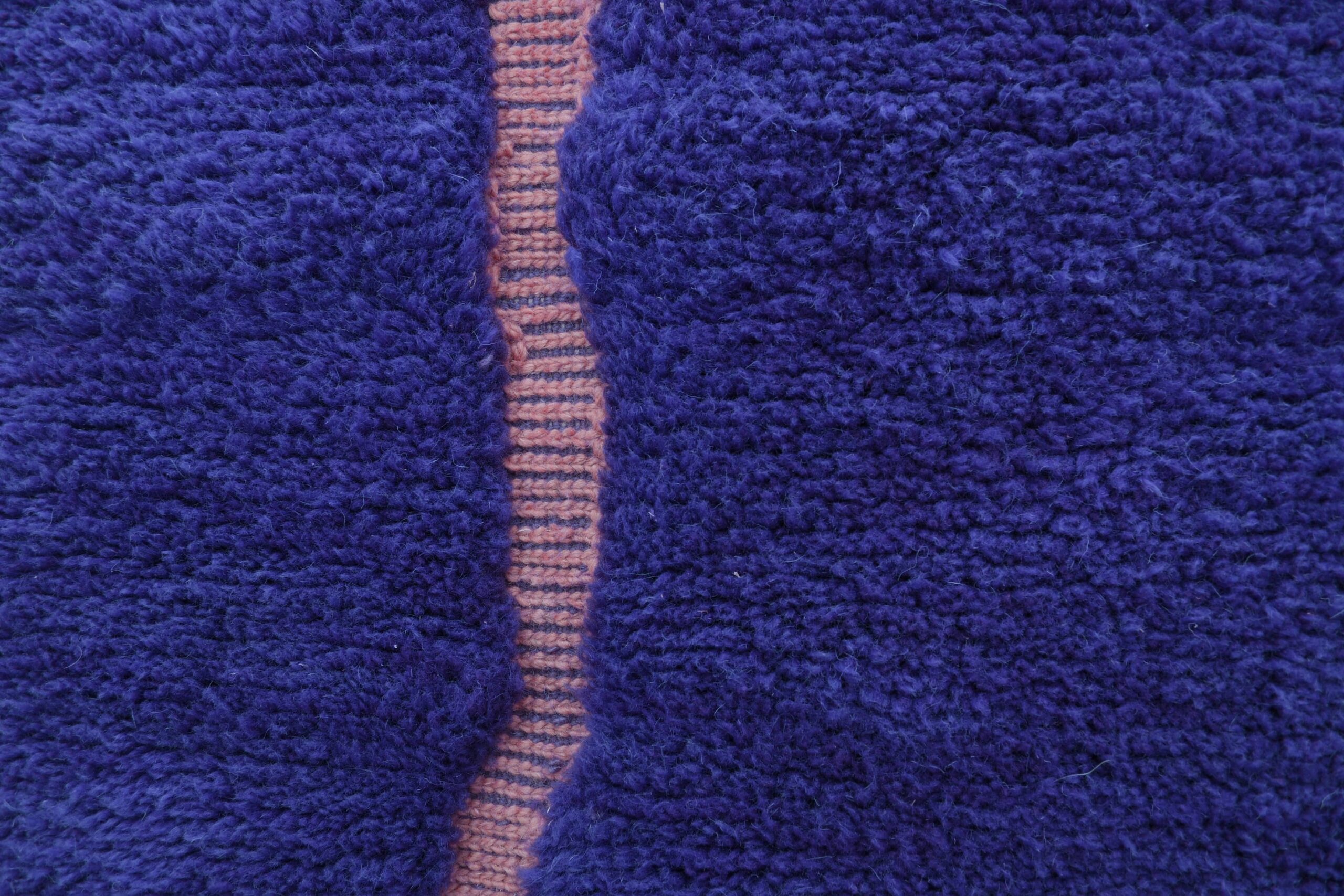 Elegant Dark Purple Mrirt Moroccan Wool Rug 200x300cm - Handmade Artistry - Image 6