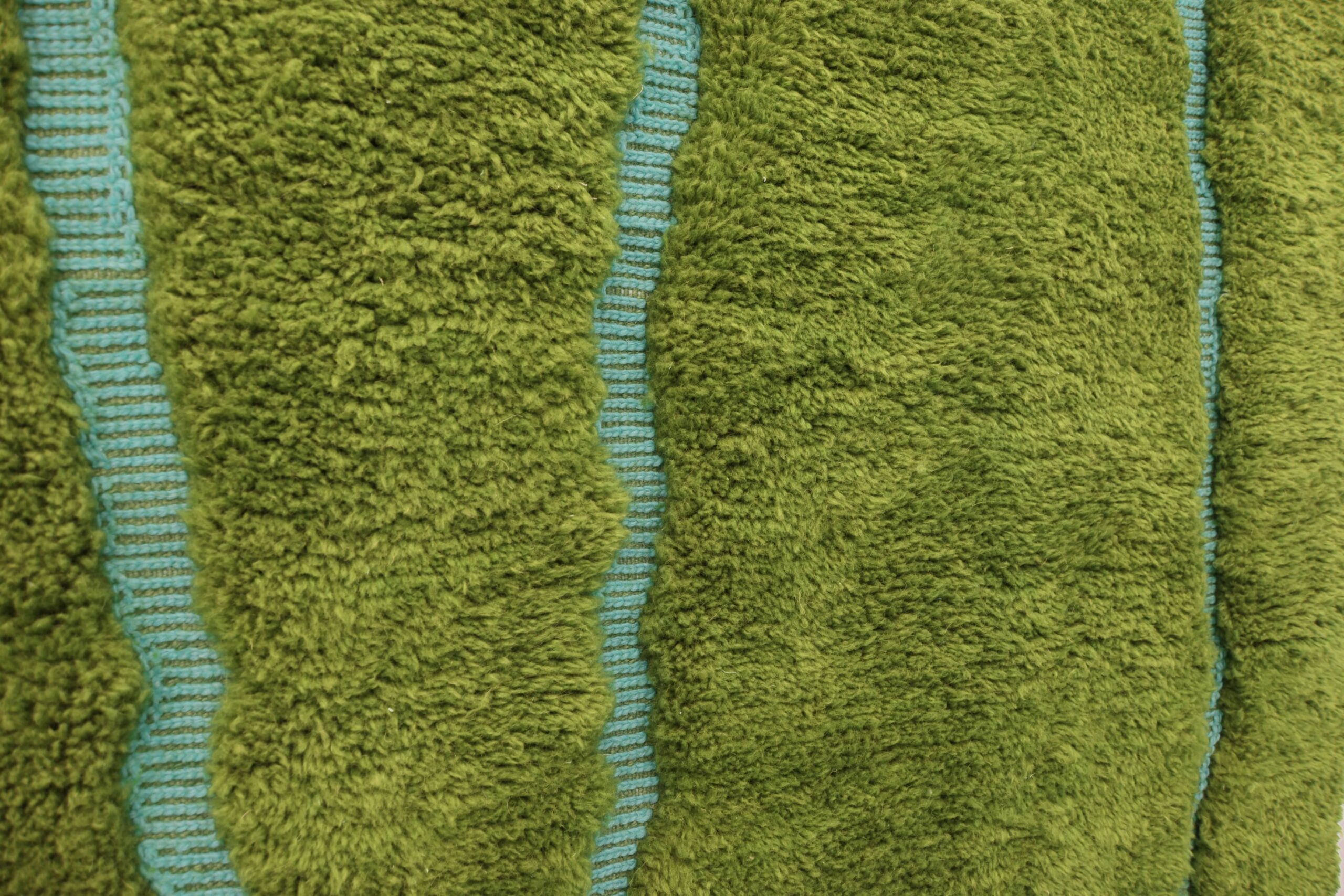 Handmade Olive Green Moroccan Mrirt Wool Rug 200x300 cm - Elegant Minimalist Design - Image 3