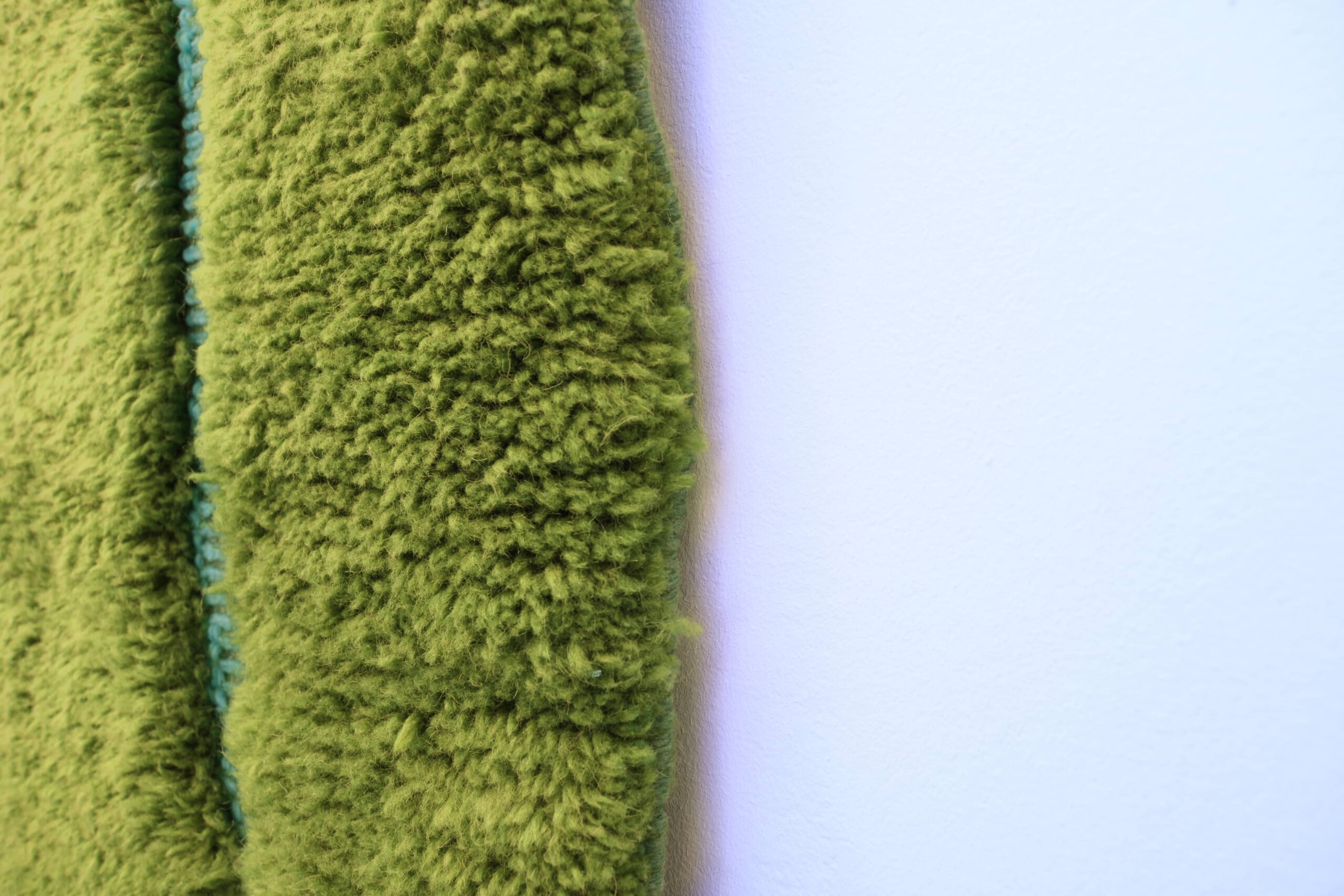 Handmade Olive Green Moroccan Mrirt Wool Rug 200x300 cm - Elegant Minimalist Design - Image 5