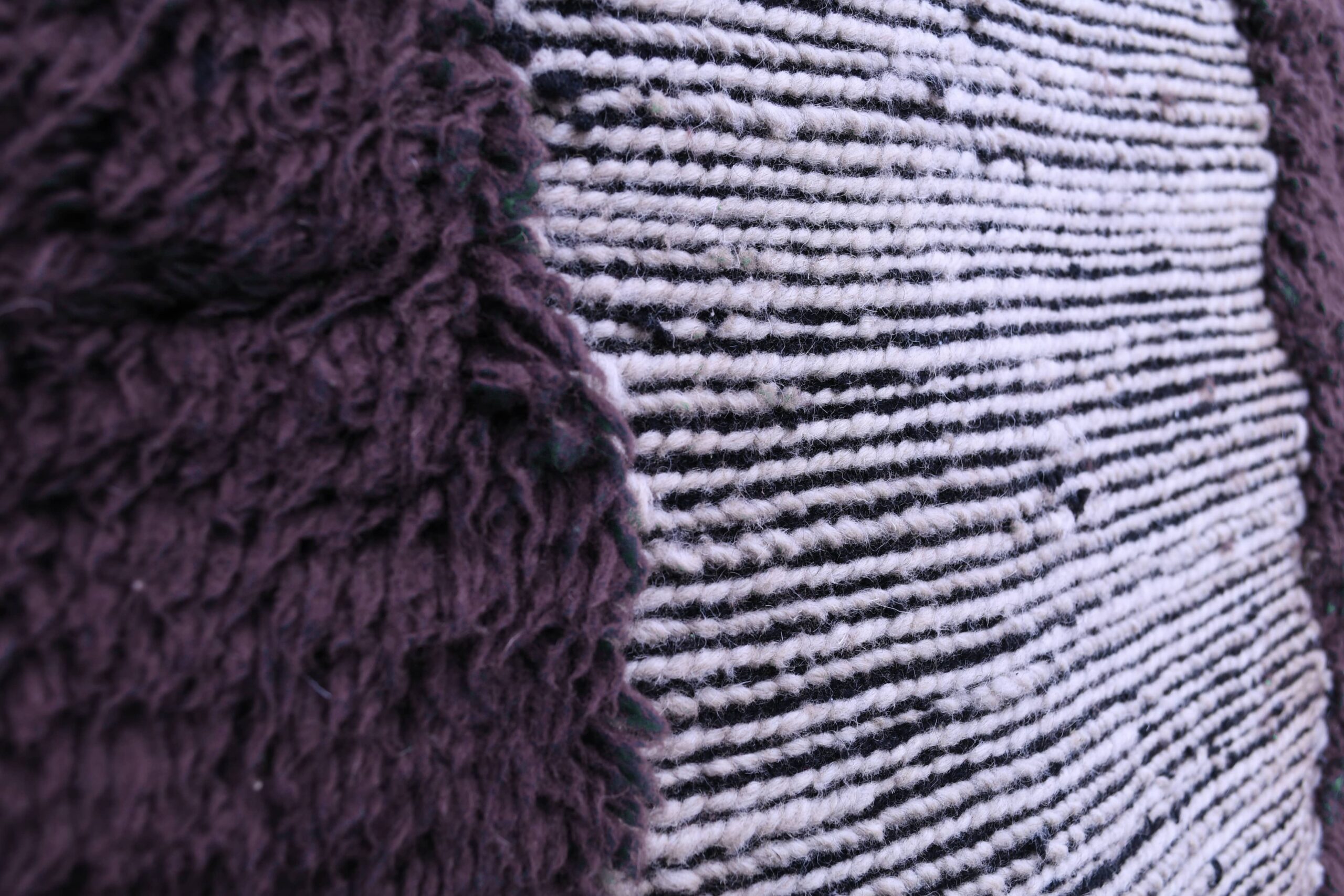 Handmade Moroccan Mrirt Wool Rug 200x300 cm - White, Brown, Turquoise Geometric Design - Image 10