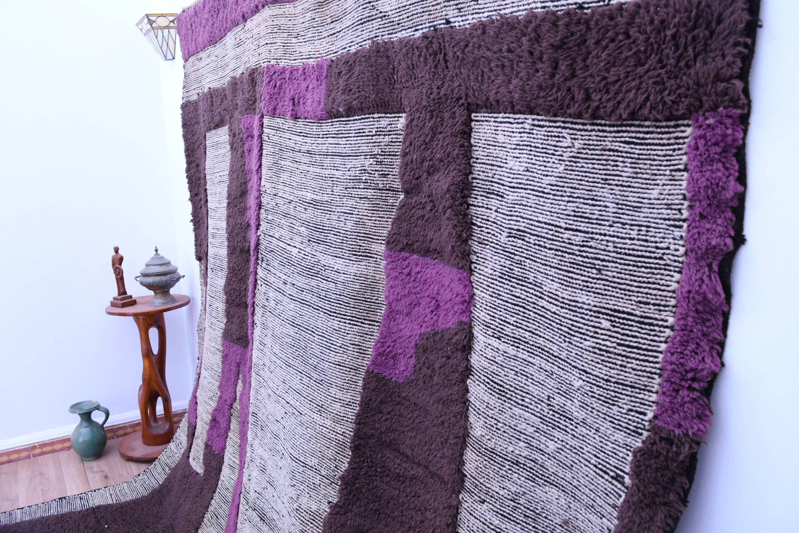 Handmade Mrirt Moroccan Wool Rug 200x300cm - Modern Geometric Design - Image 3