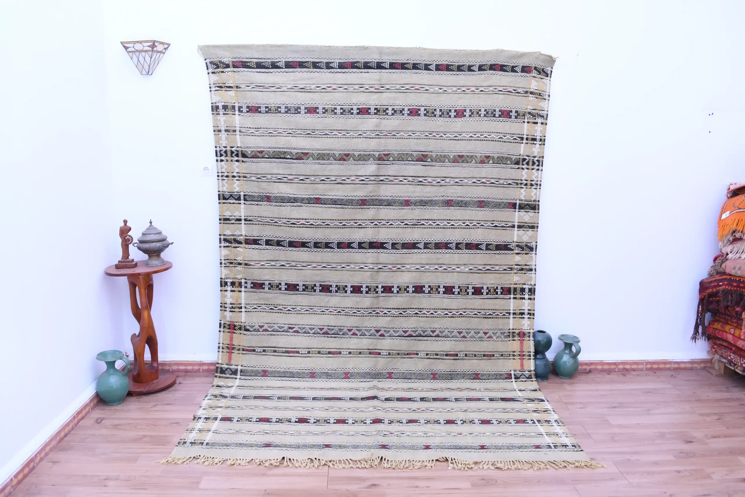 Authentic Zemmour Moroccan Wool Rug 204x305cm - Handwoven Artisan Craft