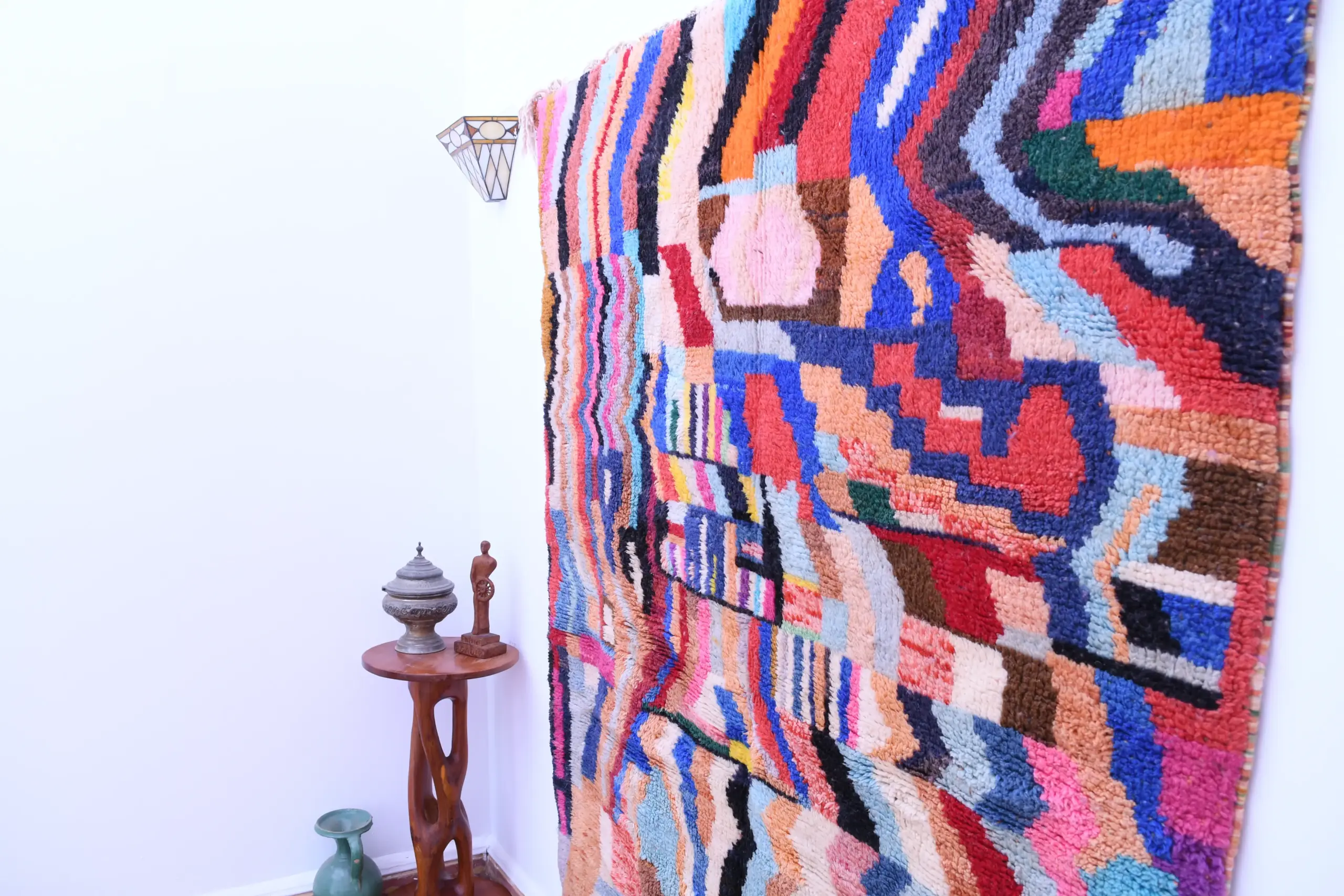 Vibrant Wool Mrirt Moroccan Rug - 173x230 cm - Handmade Abstract Design — изображение 2