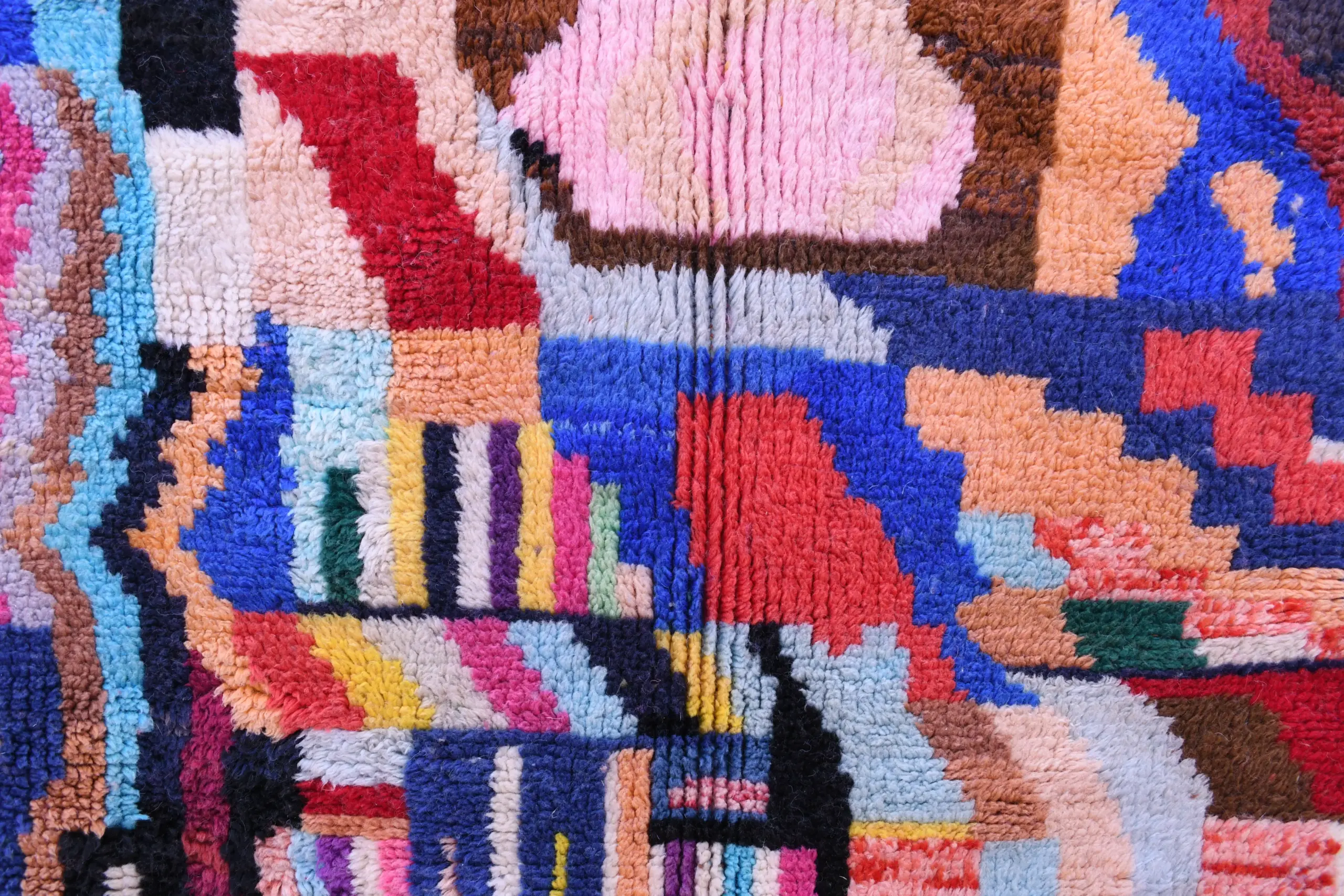 Vibrant Wool Mrirt Moroccan Rug - 173x230 cm - Handmade Abstract Design — изображение 4