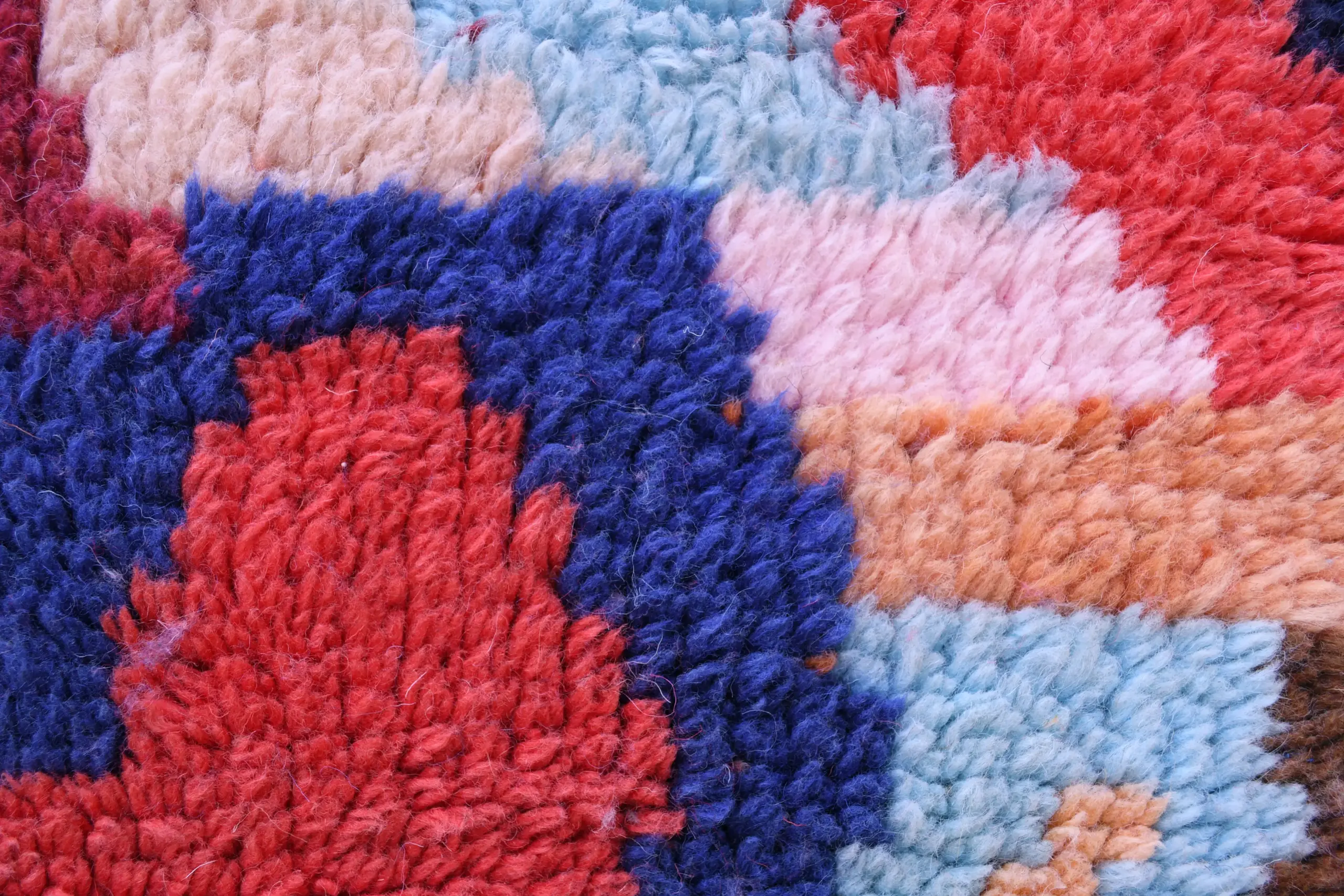 Vibrant Wool Mrirt Moroccan Rug - 173x230 cm - Handmade Abstract Design — изображение 9