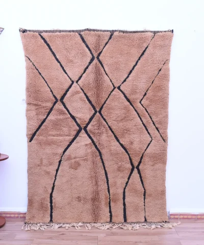 Handmade Mrirt Moroccan Wool Rug 156x213 cm - Plush Geometric Design