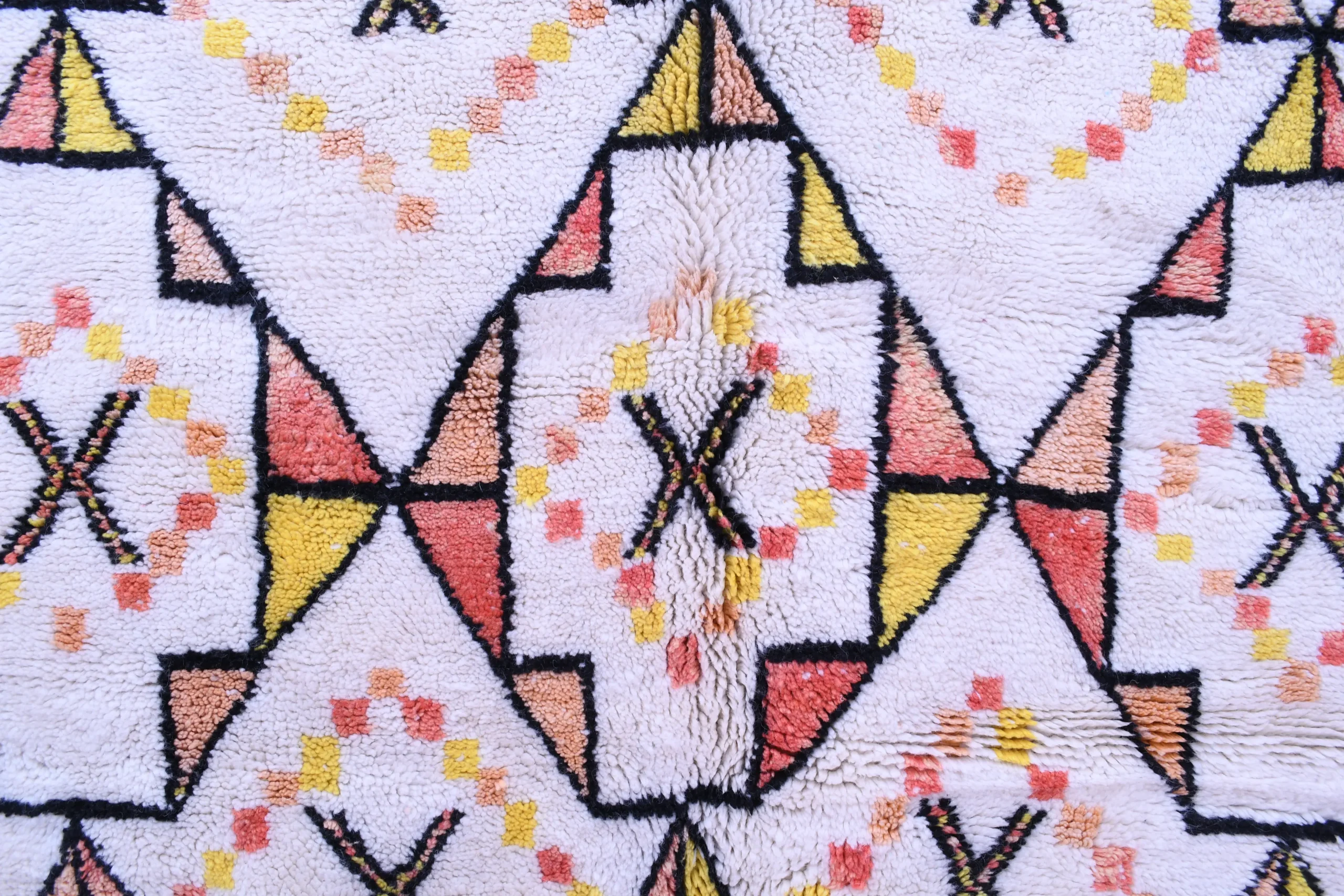 Handmade Moroccan Beni Ourain Wool Rug 178x195cm - Colorful Geometric Pattern - Image 3