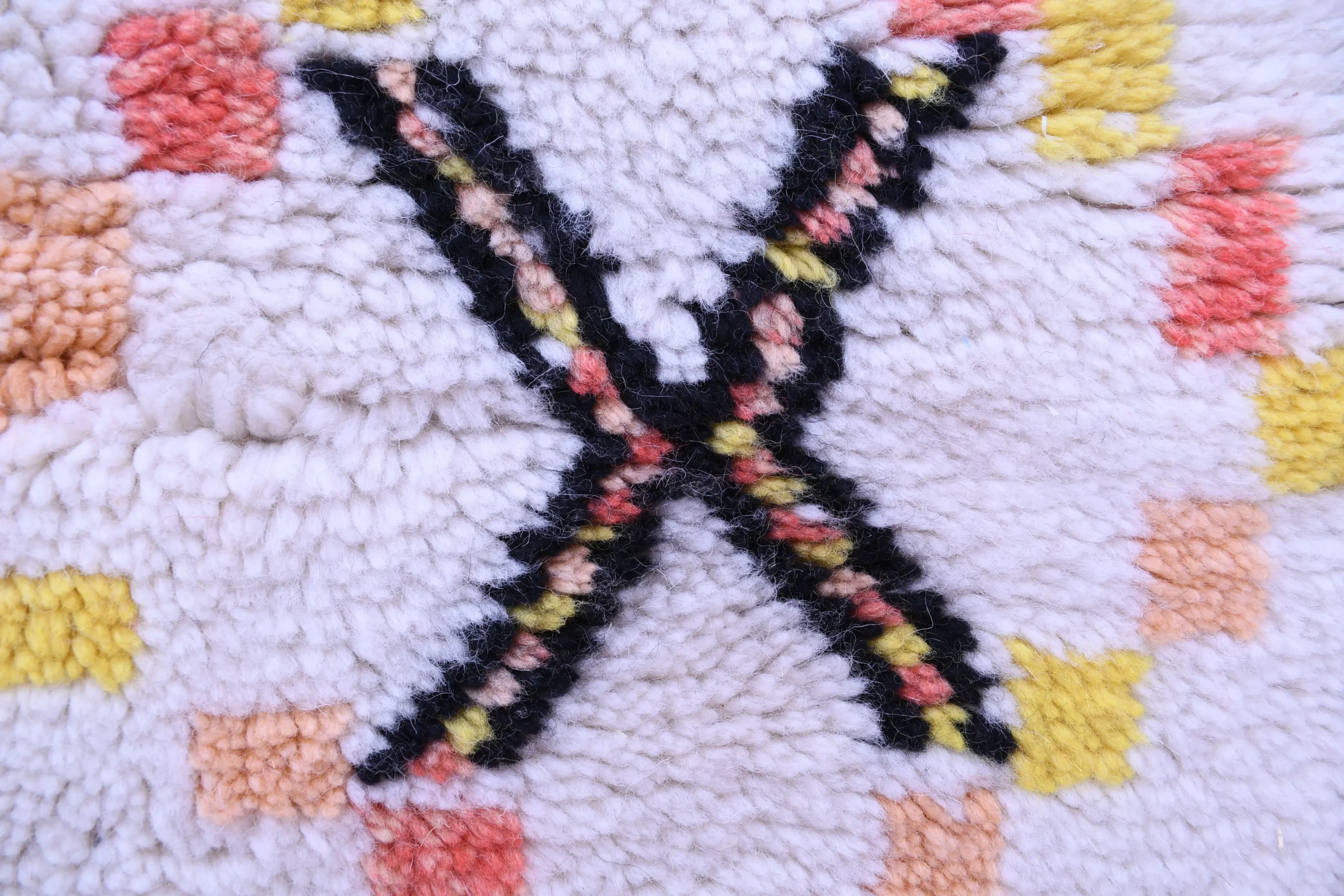 Handmade Moroccan Beni Ourain Wool Rug 178x195cm - Colorful Geometric Pattern - Image 8