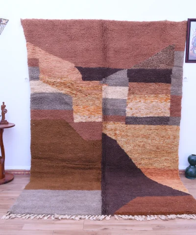 Handmade Moroccan Mrirt Wool Rug - 200x295cm - Unique Geometric Design