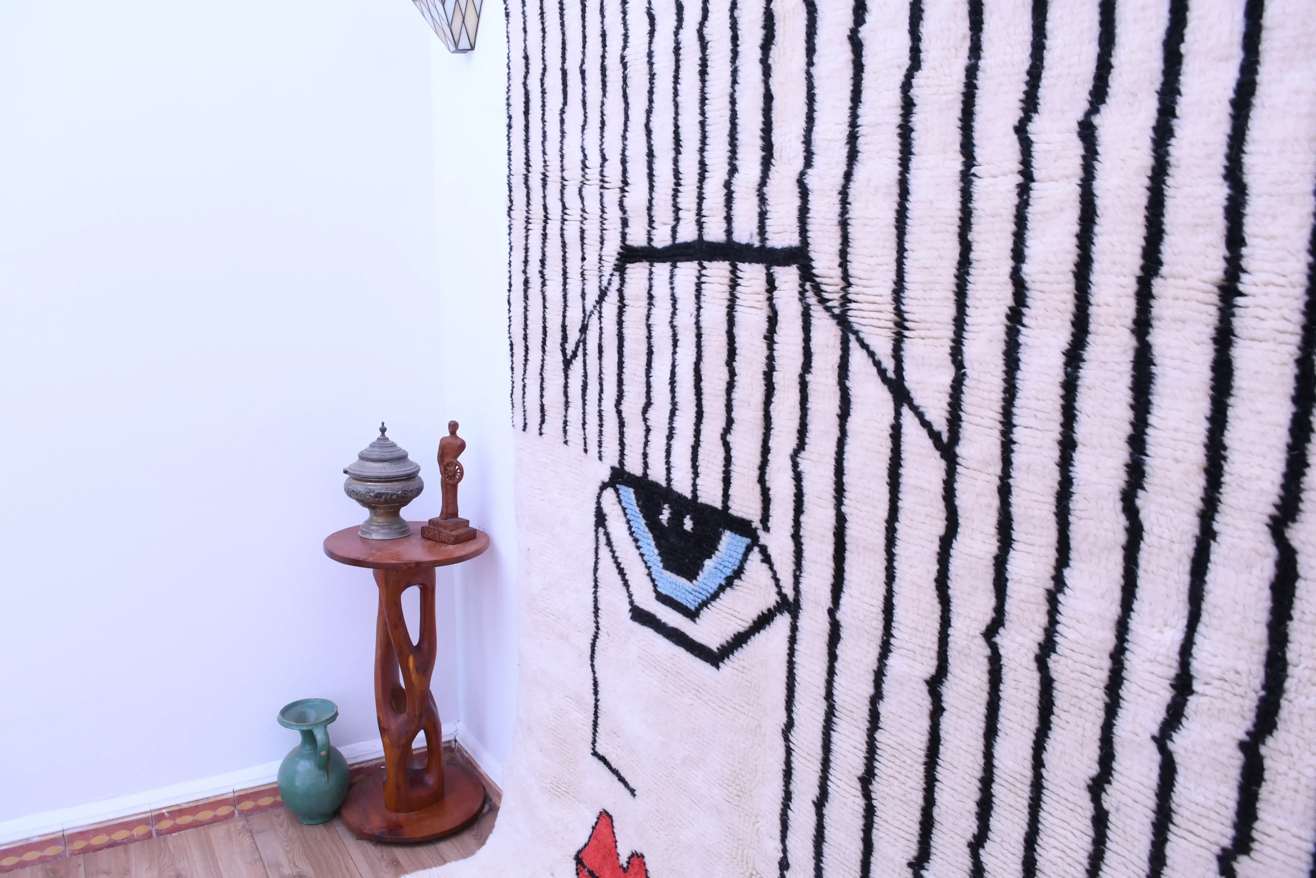 Modern Moroccan Wool Rug 180x240cm - Unique Face Design, Handmade Art - Image 2